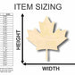 Unfinished Wood Canadian Maple Leaf Shape - Leaves - Craft - up to 46" DIY