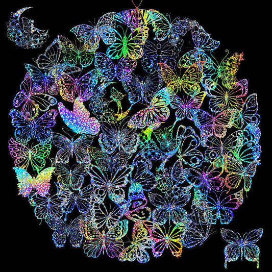 Butterfly Holographic Stickers – 100pcs for Scrapbook & Decor