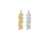 Clear CZ Gold Silver MAMA Word Pendant charm, Sku#LD136