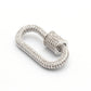 Fully CZ Pave Oval carabiner clasp, Sku#H138