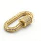 Fully CZ Pave Oval carabiner clasp, Sku#H138