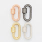 Fully CZ Pave Oval carabiner clasp, Sku#H138
