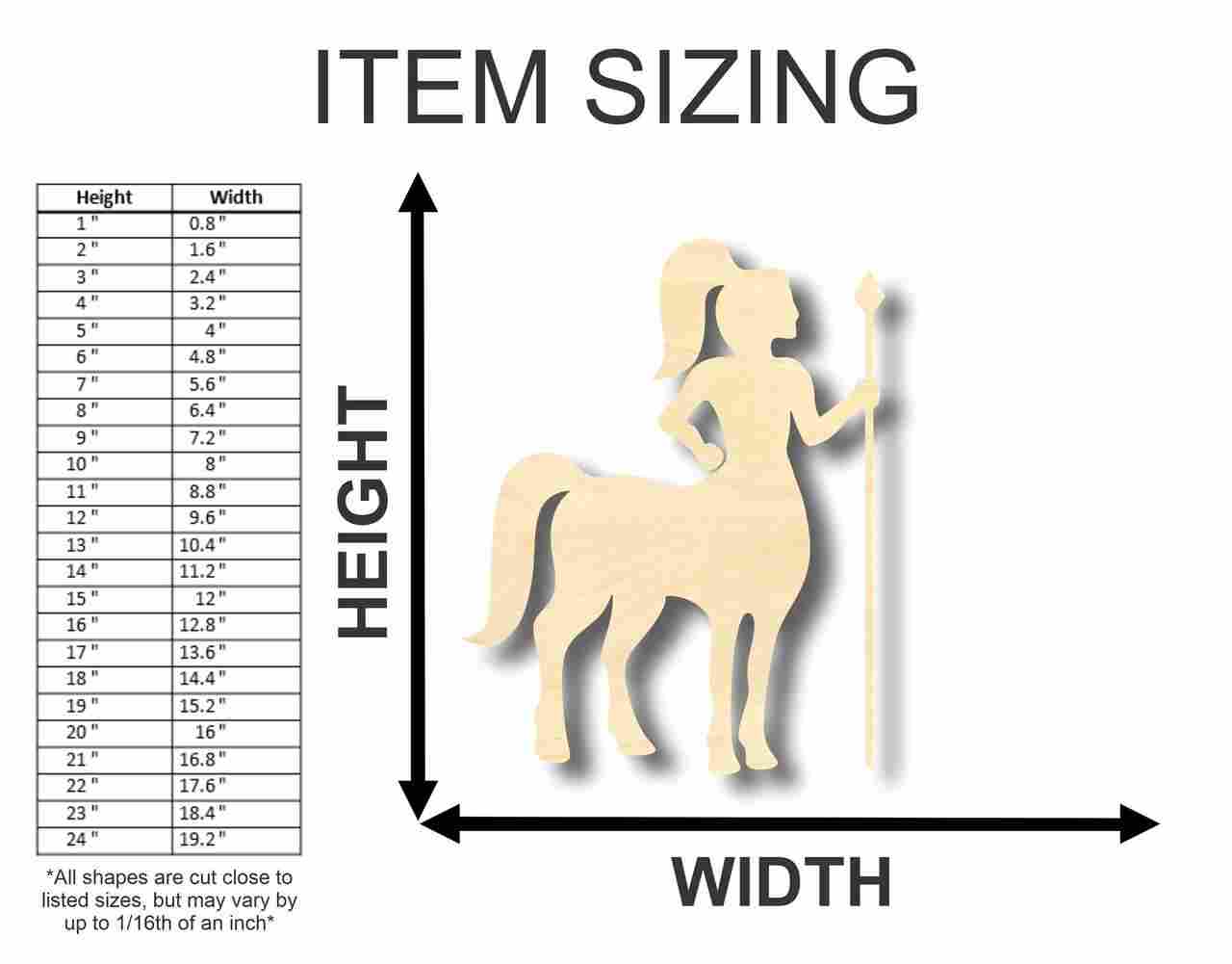 Unfinished Wood Centaur Shape - Mythical - Craft - up to 46" DIY