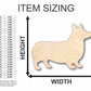 Unfinished Wood Corgi Dog Shape - Animal - Pet - Craft - up to 46" DIY