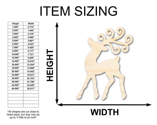 Unfinished Wood Reindeer Shape - Craft - up to 46" DIY