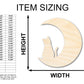 Unfinished Wood Cat and Moon Silhouette Shape - Craft - up to 46"