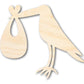 Unfinished Wood Stork Silhouette Shape - Craft - up to 46"