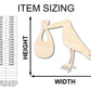 Unfinished Wood Stork Silhouette Shape - Craft - up to 46"