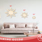 Unfinished Wood Folk Sun Silhouette Shape - Craft - up to 46"