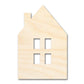 Unfinished Wood House Window Silhouette Shape | DIY Craft Cutout | Up to 36"