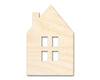Unfinished Wood House Window Silhouette Shape | DIY Craft Cutout | Up to 36"