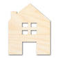 Unfinished Wood House Silhouette Shape - Craft - up to 46"