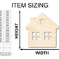 Unfinished Wood House Silhouette Shape - Craft - up to 46"