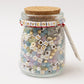 Heavenly Pastel Bead Jar with Gold Block Alphabet Letters DIY Stretch Bracelet Kit