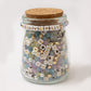 Heavenly Pastel Bead Jar with Gold Block Alphabet Letters DIY Stretch Bracelet Kit