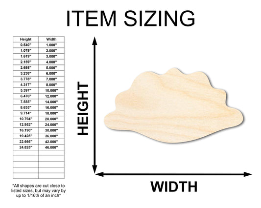Unfinished Wood Pierogi Silhouette Shape - Craft - up to 46"