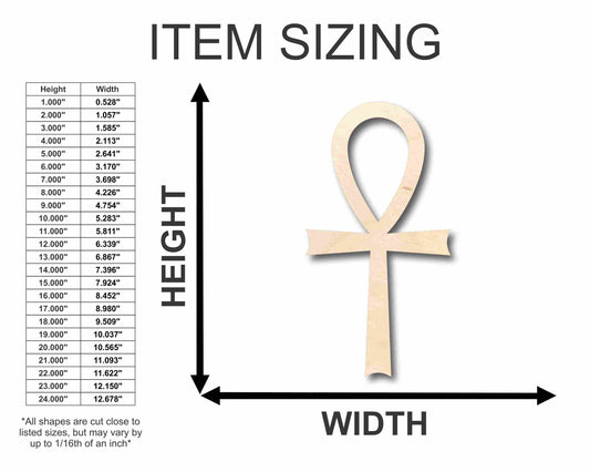 Unfinished Wood Ankh Silhouette - Craft- up to 46" DIY