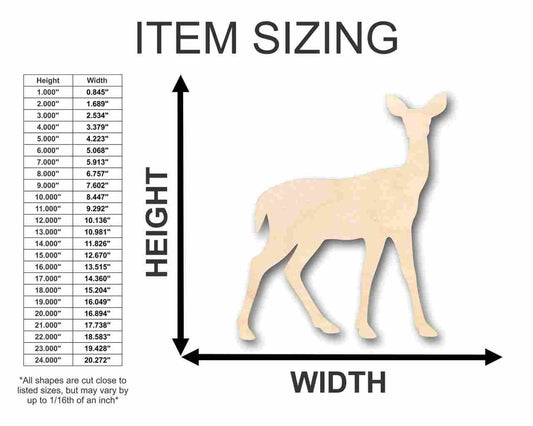 Unfinished Wood Deer Shape - Animal - Craft - up to 46" DIY