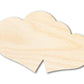 Unfinished Wood Double Heart Shape - Love Craft - up to 46"