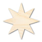 Unfinished Wood 8-Pointed Star Shape | DIY Craft Cutout | Up to 36"