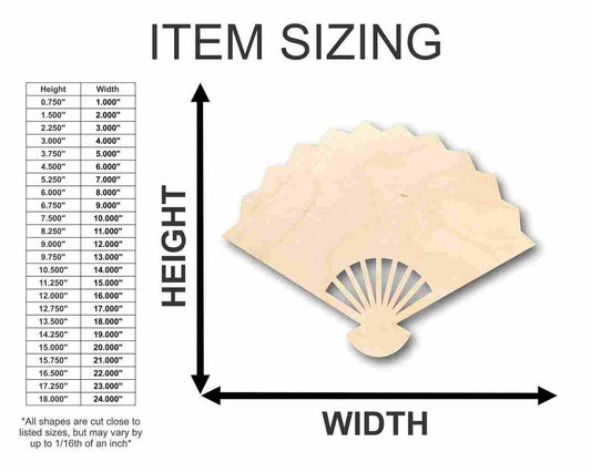 Unfinished Wood Fan Shape - Asian - Craft - up to 46" DIY