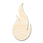 Unfinished Wood Flame Shape | Craft Cutout | up to 46" DIY