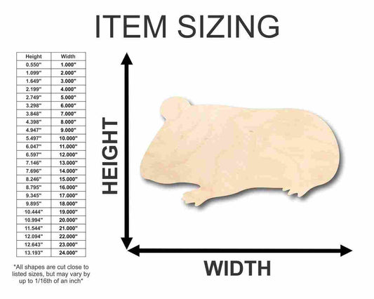 Unfinished Wood Guinea Pig Shape - Animal - Pet - Craft - up to 46" DIY