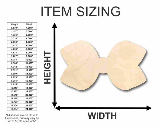 Unfinished Wood Hair Bow Shape - Craft - up to 46" DIY