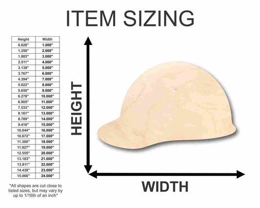 Unfinished Wood Hard Hat Shape - Construction - Tool - Craft - up to 46" DIY