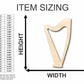 Unfinished Wood Harp Lyre Shape - Music - Craft - up to 46" DIY