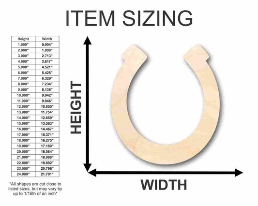 Unfinished Wood Horseshoe Shape - Farm Ranch - Animal - Craft - up to 46" DIY