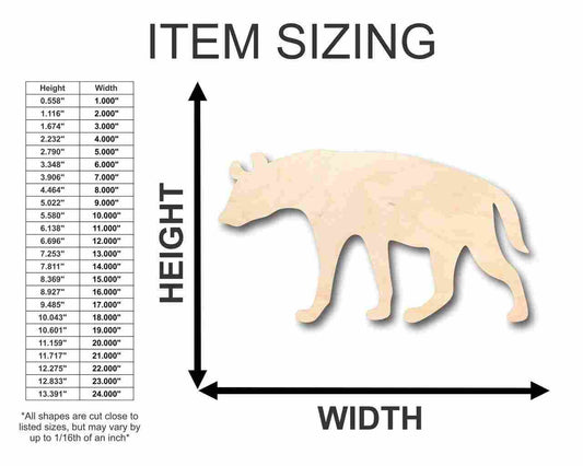 Unfinished Wood Hyena Shape - Animal - Wildlife - Craft - up to 46" DIY