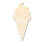 Unfinished Wood Ice Cream Shape | Soft Serve | Food | Summer | Craft Cutout | up to 46" DIY