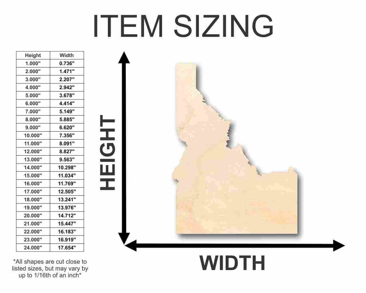 Unfinished - State - Craft - up to 46" DIY