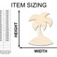 Unfinished Wood Island Palm Tree Shape - Craft - up to 46" DIY