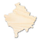 Unfinished Wood Kosovo Country Shape - Southeast Europe Craft - up to 46" DIY