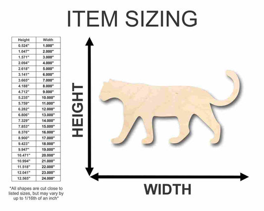 Unfinished Wood Leopard Shape - Animal - Wildlife - Craft - up to 46" DIY
