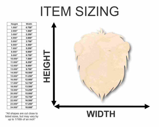 Unfinished Wood Lion Head Shape - Animal - Wildlife - Craft - up to 46" DIY