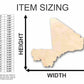 Unfinished Wood Mali Shape - Country - Craft - up to 46" DIY