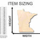 Unfinished Wood Minnesota Shape - State - Craft - up to 46" DIY