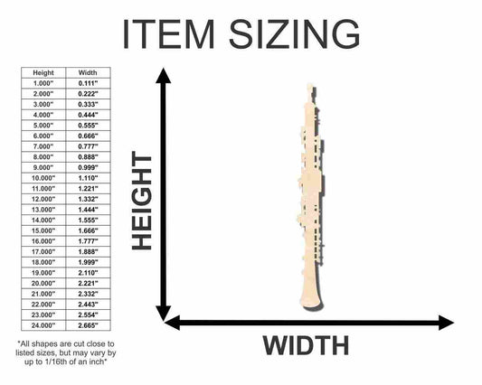 Unfinished Wood Oboe Shape - Music - Craft - up to 46" DIY