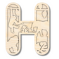 Unfinished Wood Layered Themed Letters | Jungle Animals | A-Z | 2 Piece | up to 24"