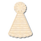 Unfinished Wood Etched Striped Party Hat Shape | Paint By Line Crafts | up to 30" DIY