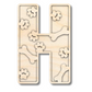Unfinished Wood Layered Themed Letters | Paw Print | A-Z | 2 Piece | up to 24"