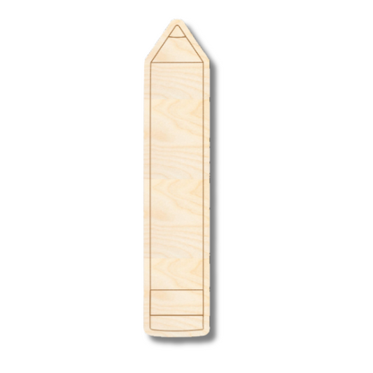 Unfinished Wood Etched Pencil Shape | Paint By Line Crafts | up to 30" DIY