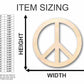 Unfinished Wood Peace Sign Symbol Shape - Craft - up to 46" DIY