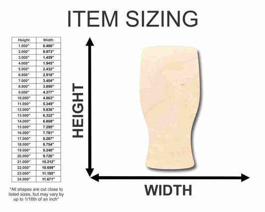Unfinished Wood Beer Pint Glass Shape - Bar Decor - Craft - up to 46" DIY