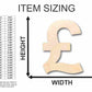 Unfinished Wood British Pound Shape - Craft - up to 46" DIY