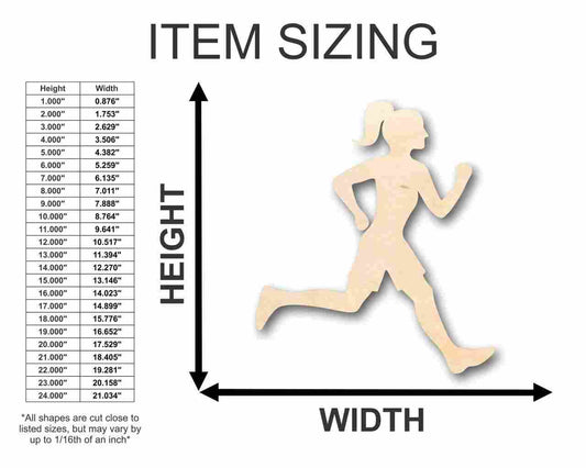 Unfinished Wood Running Girl Shape - Track Cross Country - Sports - Room Decor - up to 46" DIY