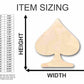 Unfinished Wood Spade Card Shape - Poker - Craft - up to 46" DIY